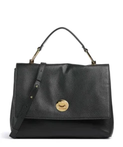 Liya Handtasche genarbtes Leder schwarz