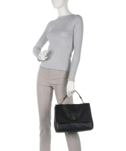 Liya Handtasche genarbtes Leder schwarz