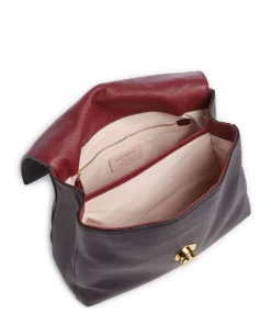 Liya Handtasche genarbtes Leder pflaume