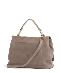 Liya Suede Handtasche aufgerautes Leder taupe