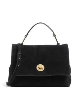 Liya Suede Handtasche aufgerautes Leder schwarz