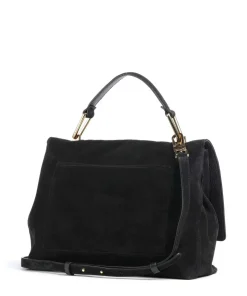 Liya Suede Handtasche aufgerautes Leder schwarz