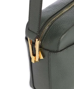 Liya Umhängetasche genarbtes Leder dunkelgrün