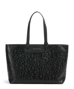 Liz Monogram L Shopper Lederimitat schwarz