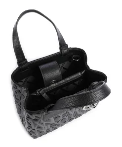 Liz Monogram S Handtasche Lederimitat schwarz