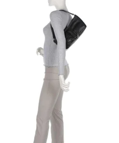 LK 204 3D Leather S Schultertasche fein genarbtes Rindsleder schwarz