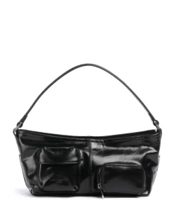LK 204 Lack Distressed S Schultertasche Rindsleder schwarz