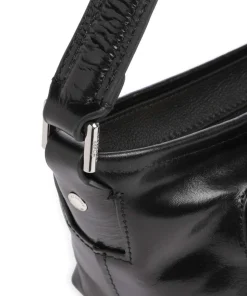 LK 204 Lack Distressed S Schultertasche Rindsleder schwarz