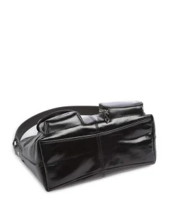 LK 204 Lack Distressed S Schultertasche Rindsleder schwarz