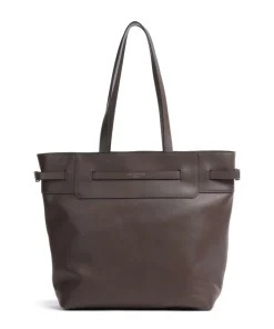 Lora Calf Optic L Shopper fein genarbtes Kalbsleder dunkelbraun