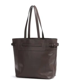 Lora Calf Optic L Shopper fein genarbtes Kalbsleder dunkelbraun