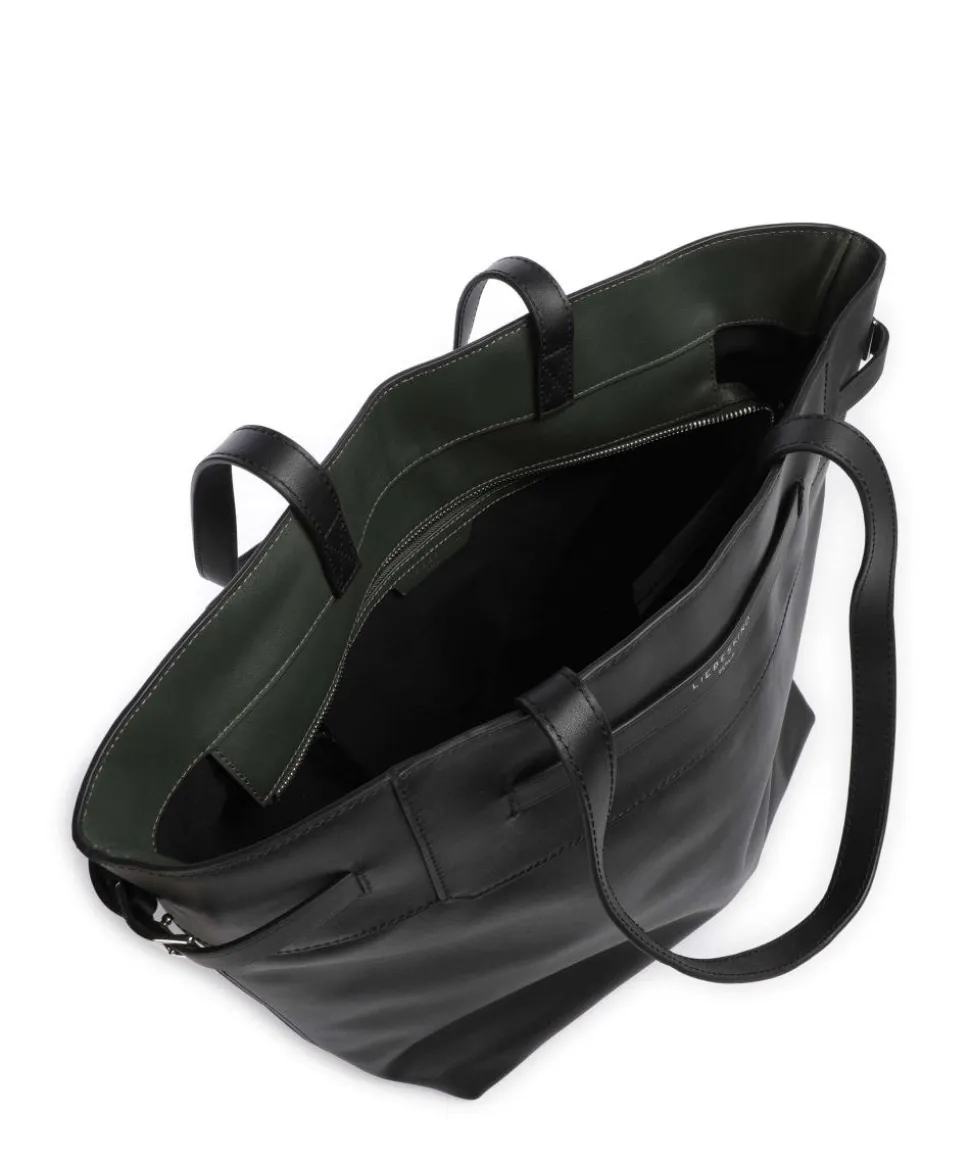 Lora Calf Optic L Shopper fein genarbtes Kalbsleder schwarz