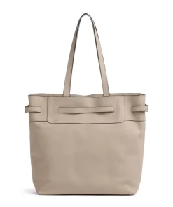 Lora Small Pebble L Shopper genarbtes Leder beige