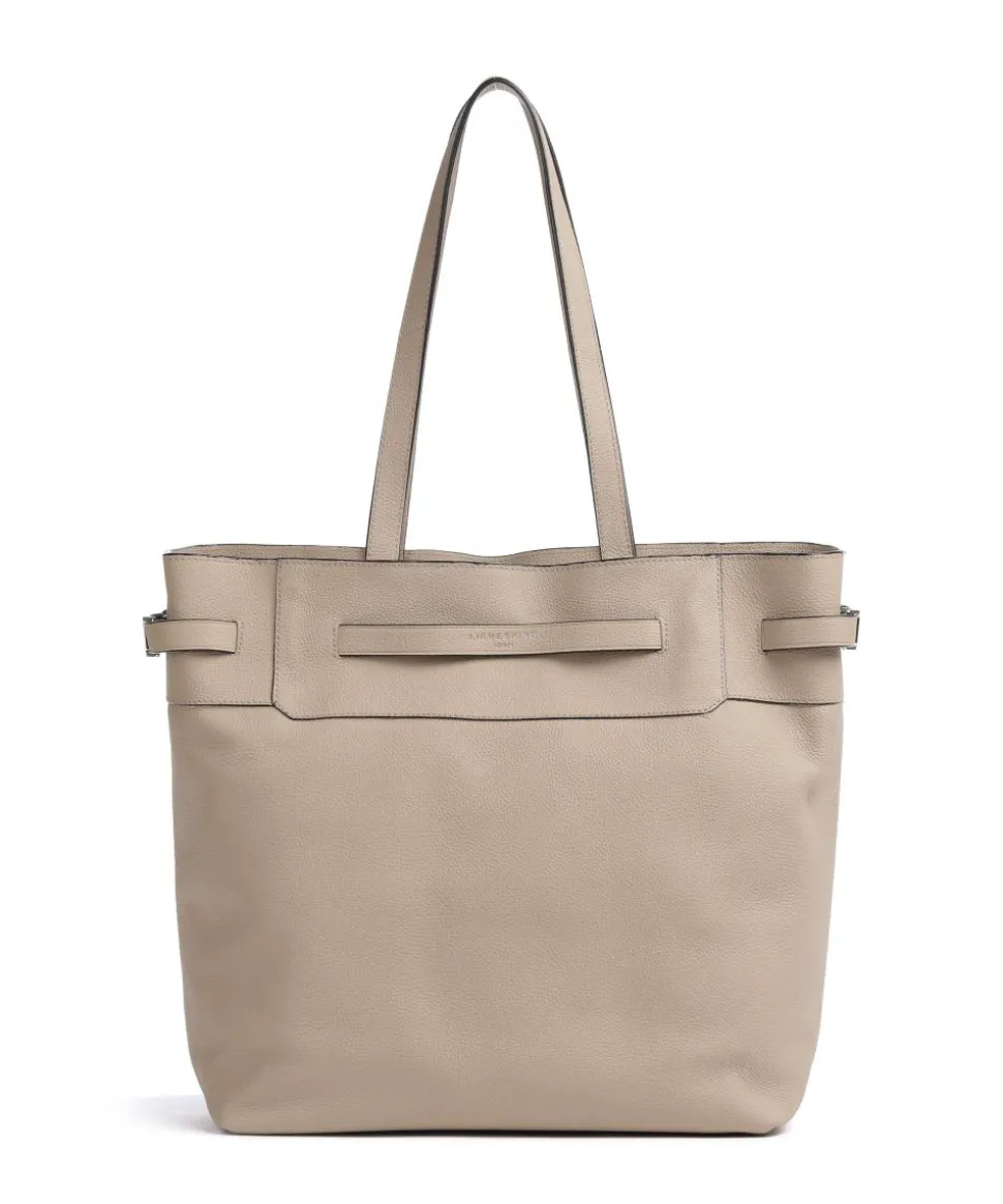 Lora Small Pebble L Shopper genarbtes Leder beige