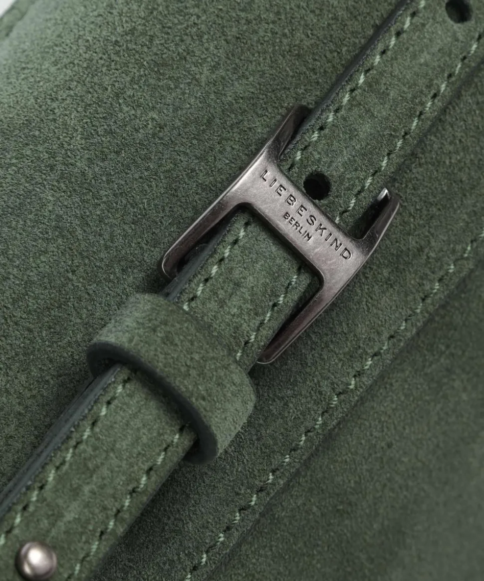 Lora Suede S Umhängetasche aufgerautes Leder dunkelgrün