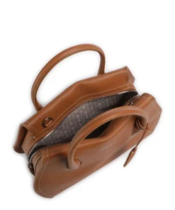 Lord Handtasche genarbtes Leder braun