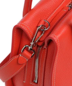Lord Handtasche genarbtes Leder orange