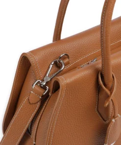 Lord Handtasche genarbtes Leder braun