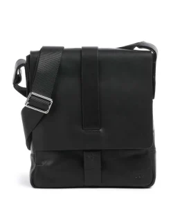 Loreto Paris Umhängetasche fein genarbtes Rindsleder schwarz