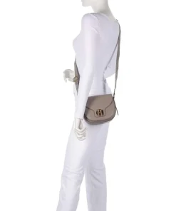 Lotus Mini Umhängetasche genarbtes Leder taupe