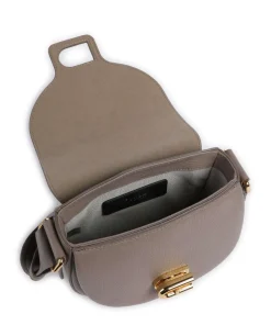 Lotus Mini Umhängetasche genarbtes Leder taupe