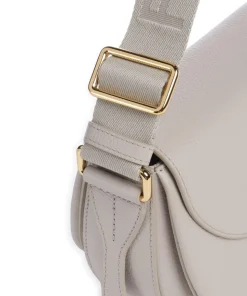 Lotus Mini Umhängetasche genarbtes Leder beige