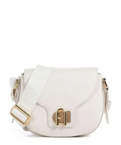 Lotus Mini Umhängetasche genarbtes Leder weiß