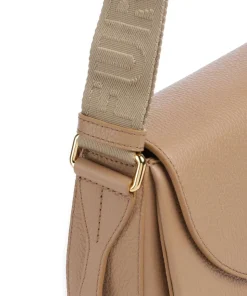 Lotus S Umhängetasche genarbtes Leder hellbraun