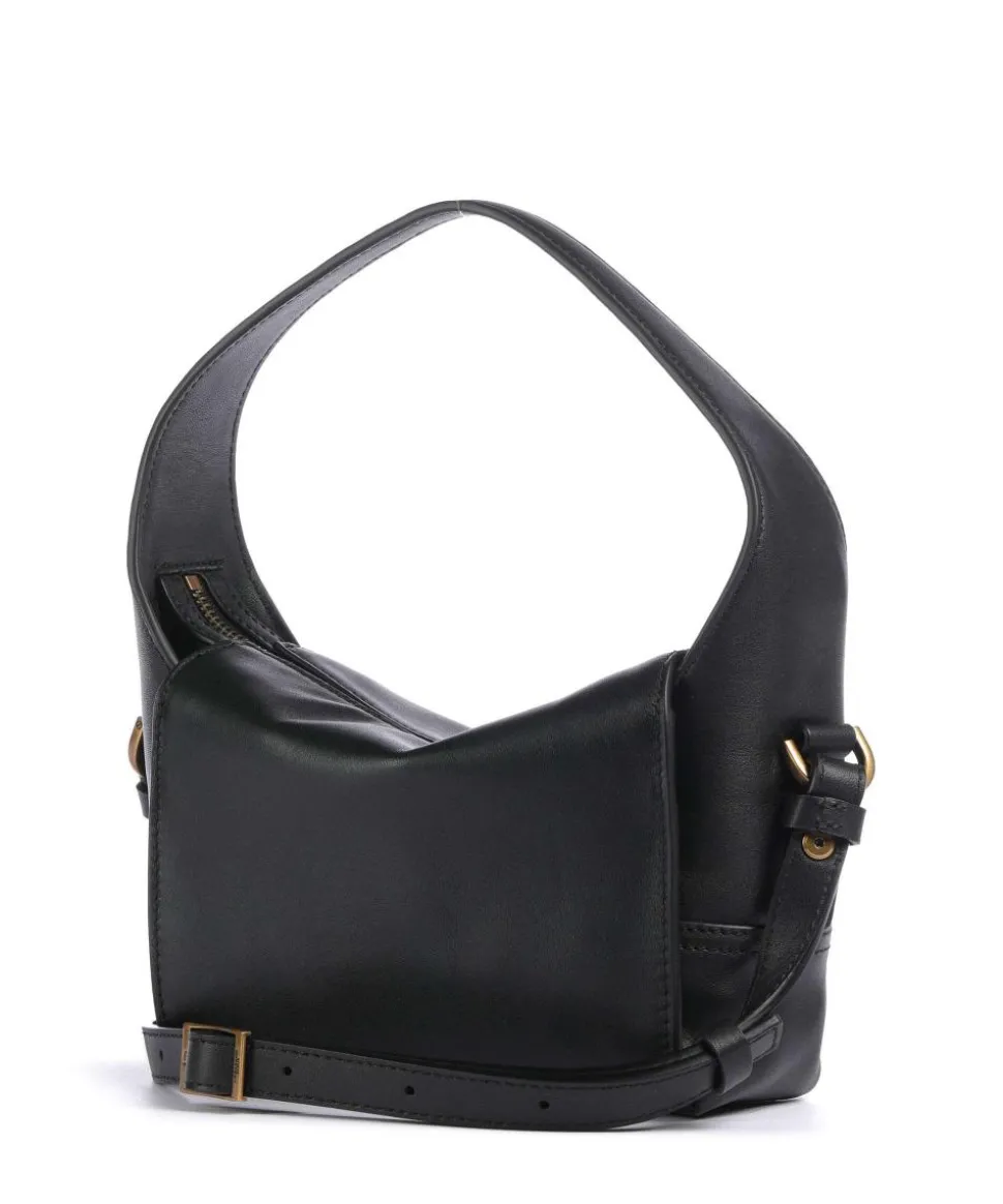 Lou 2 Calf Optic XS Umhängetasche fein genarbtes Leder schwarz