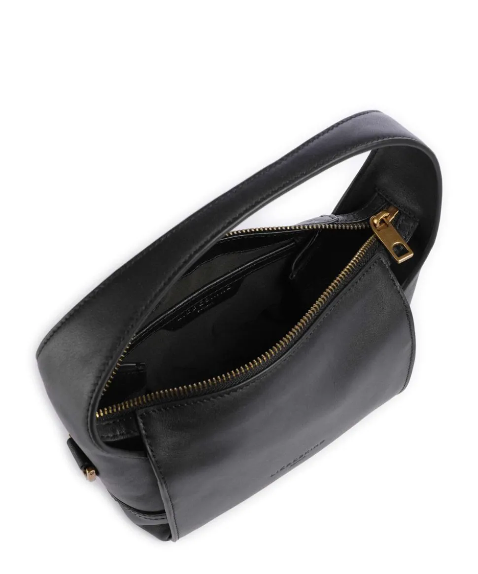 Lou 2 Calf Optic XS Umhängetasche fein genarbtes Leder schwarz