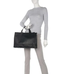 Lou 2 3D Leather L Handtasche genarbtes Leder schwarz