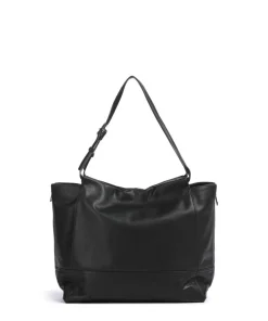 Lou 2 3D Leather L Shopper genarbtes Rindsleder schwarz
