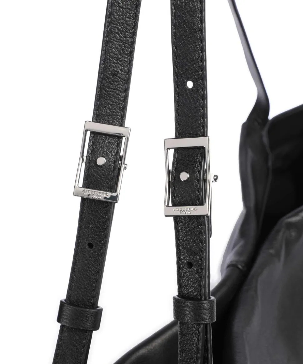 Lou 2 3D Leather L Shopper genarbtes Rindsleder schwarz