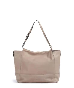 Lou 2 3D Leather L Shopper genarbtes Rindsleder beige