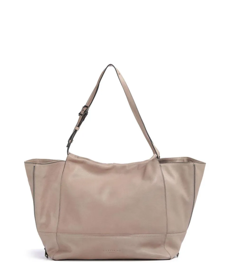 Lou 2 3D Leather L Shopper genarbtes Rindsleder beige