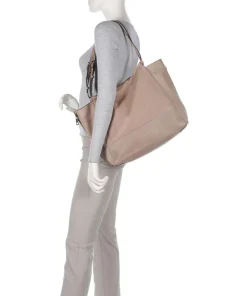 Lou 2 3D Leather L Shopper genarbtes Rindsleder beige