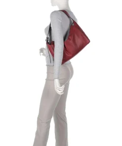 Lou 2 3D Leather M Beuteltasche genarbtes Rindsleder rot