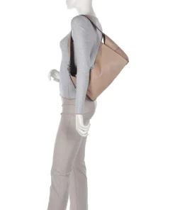 Lou 2 3D Leather M Beuteltasche genarbtes Rindsleder beige