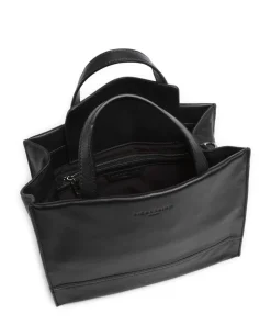 Lou 2 3D Leather M Handtasche genarbtes Leder schwarz