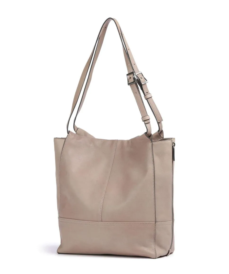 Lou 2 3D Leather M Shopper genarbtes Leder beige