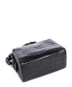 Lou 2 New Croco S Umhängetasche geprägtes Leder schwarz