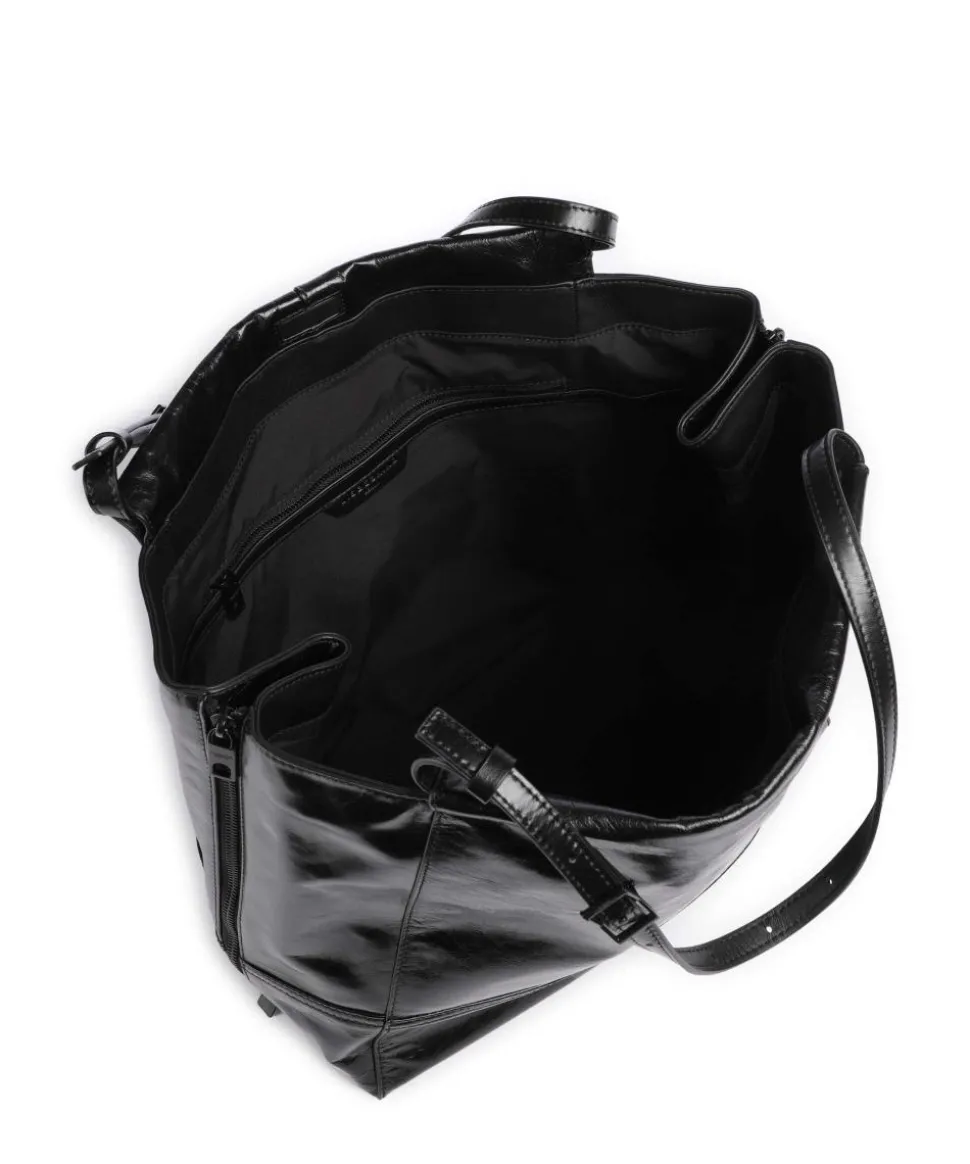 Lou 2 Paper Touch L Shopper Leder schwarz