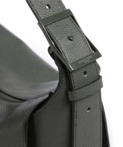 Lou Small Pebble M Beuteltasche genarbtes Rindsleder dunkelgrün