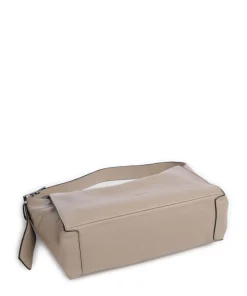 Lou Small Pebble M Beuteltasche genarbtes Rindsleder beige