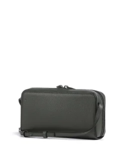 Lou Small Pebble XS Geldbörse genarbtes Rindsleder dunkelgrün