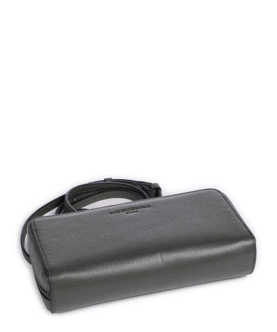 Lou Small Pebble XS Geldbörse genarbtes Rindsleder dunkelgrün