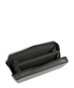 Lou Small Pebble XS Geldbörse genarbtes Rindsleder dunkelgrün