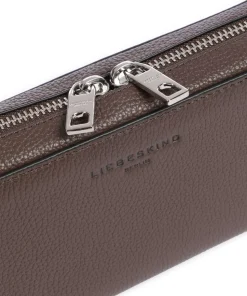 Lou Small Pebble XS Geldbörse genarbtes Rindsleder dunkelbraun