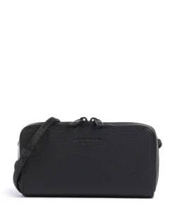 Lou Small Pebble XS Geldbörse genarbtes Rindsleder schwarz