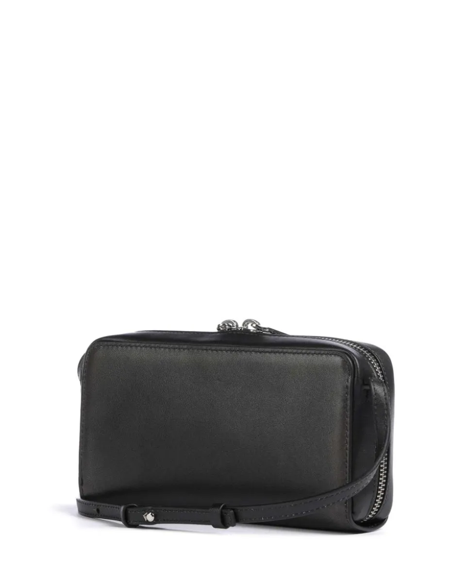 Lou Vintage Leather XS Geldbörse fein genarbtes Rindsleder schwarz